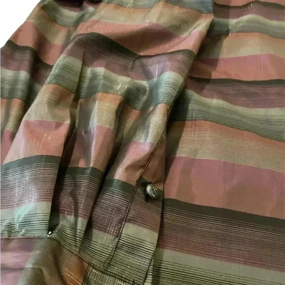 Joan Rivers Blouse Maroon Green Gold Shimmers Size L - Picture 6 of 9